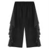 JIZYO Women's Latin Dance Pants Ruffle Draped Trousers for Ballroom Rumba Chacha Tango Salsa Dance Practice Pants Black X-Large view 4