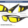 KALIYADI Night-Vision-Glasses Fit-Over-Glasses Wrap-Around Glasses: Night Vision Glasses Anti Glare HD Polarized for Driving view 3