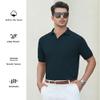 Alex Vando Men's Knit Polo Shirts V Neck Casual Short Sleeve Regular Fit Jacquard Golf Polo Shirts for Men,Navy,S view 4
