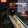 VEVOR Shuffleboard Table, 9 ft LED Light Up Shuffleboard for Family Game Room, 2 in 1 Shuffleboard and Bowling Combo Game Set, with Scratch-Resistant Playfield, Legs, 8 Pucks, Bowling Set, Wax, Brush view 2