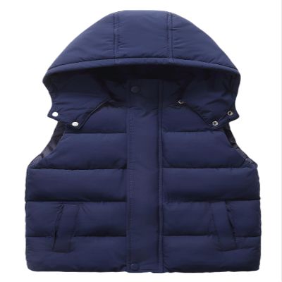 Happy Cherry Hooded Down Puffer Vest Boys Kids Lightweight Sleeveless Jacket Fall Winter Thick Windproof 6-7Years
