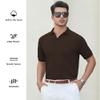 Alex Vando Men's Knit Polo Shirts V Neck Casual Short Sleeve Regular Fit Jacquard Golf Polo Shirts for Men,Brown,L view 4