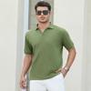 Alex Vando Men's Knit Polo Shirts V Neck Casual Short Sleeve Regular Fit Jacquard Golf Polo Shirts for Men,Army,XXL view 2