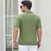 Alex Vando Men's Knit Polo Shirts V Neck Casual Short Sleeve Regular Fit Jacquard Golf Polo Shirts for Men,Army,XXL view 3