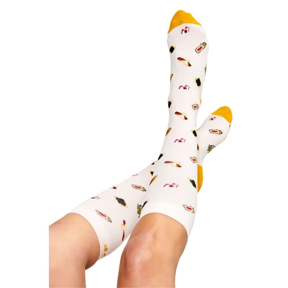 Compression Socks for Women & Men Circulation - 15-20 mmHg Compression Socks - Best Support for Nurses, Running, Athletic (Tuck Shop Snacks - Bamboo, Small - Regular Calves)