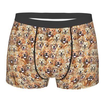 WANGXUEE labrador retriever Dogs Print Men's Sexy Underwear Classical Boxer Briefs Stretch Support Trunks Black