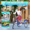 Omelaza Adult Tricycle 26 Inch Single-Speed Tricycle with Detachable Large Basket for Shopping, Leisure, Commuting, Women Men Seniors Blue view 2