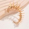 Gothic Jarring Clip Hip Hop Retro Spinal Ear Clip Punk Style Jarring Bone Stud Crawling Statement Earring Jewelry for Women (Gold) view 2