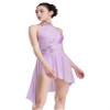 Hedmy Womens Lyrical Dance Dress Irregular Flowy Tulle Skirt Leotard Contemporary Dance Costume Light Purple XX-Large view 4