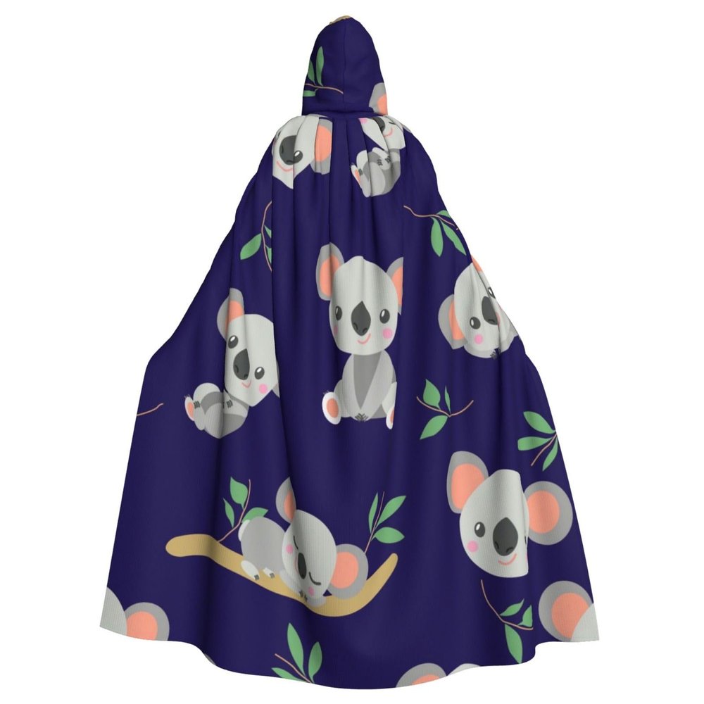 Juiimr Cute Kola Animal Pattern Long Hooded Cape Cloak For Halloween Carnival Theme Party Cosplay Costume Decor