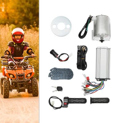 48V DC Motor Electric Brushless Motor Kit 3000W 4900rpm 5.4 N.m w/Speed Controller, Throttle, Chain, Chain Disk, Foot Pedal Accelerator, Electric Lock for Scooter Go Kart DIY Engine System