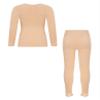 Huimingda Kids Girls 2Pcs Thermal Underwear Long Sleeve Fleece-Lined Shirt and Long Johns Warm Undergarments A Nude 11-12 Years view 2