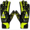 Jazzy Sports Goalkeeper Gloves for Youth and Adults - Double Wrist Protection, Non-Slip Latex Material (Yellow, Size 4 Suitable for 6-9 Years) view 1