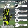 Jazzy Sports Goalkeeper Gloves for Youth and Adults - Double Wrist Protection, Non-Slip Latex Material (Yellow, Size 4 Suitable for 6-9 Years) view 3