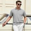 Alex Vando Men's Knit Polo Shirts V Neck Casual Short Sleeve Regular Fit Jacquard Golf Polo Shirts for Men,Grey,M view 2
