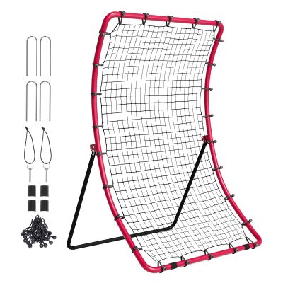 VEVOR Baseball and Softball Rebounder, 3 x 4.5 ft PitchBack Pitching Nest, 3-Way Pitchback Net, Fielding Trainer, Bounce Back Net for Fielding/Throwing Practice