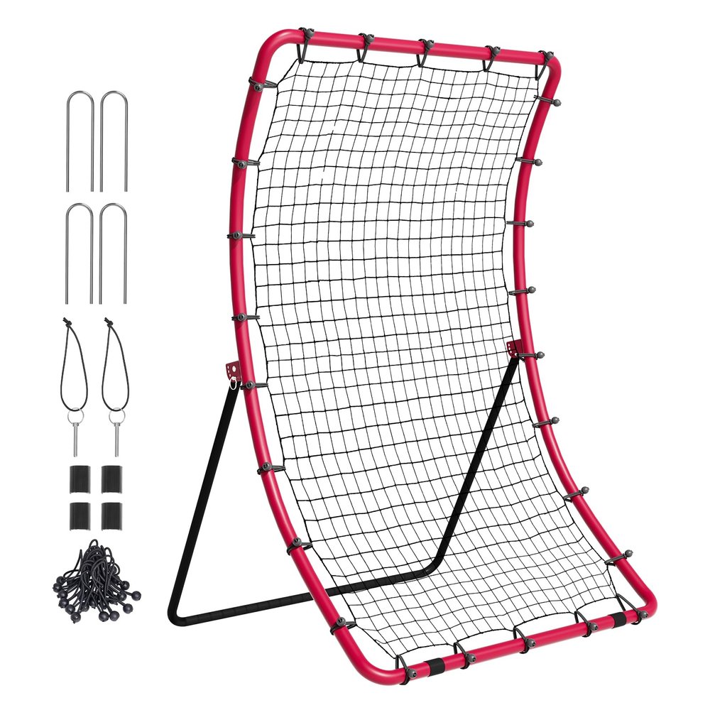 VEVOR Baseball and Softball Rebounder, 3 x 4.5 ft PitchBack Pitching Nest, 3-Way Pitchback Net, Fielding Trainer, Bounce Back Net for Fielding/Throwing Practice