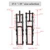 LPYDWZ Aluminum Alloy Mountain Air Fork 27.5/29 Inch, Double Shoulder Bike Suspension DH Downhill Forks 1-1/8" Straight Tube Travel 150mm(Orange,26 inch) view 2