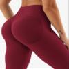 YEOREO SoftHue Workout Leggings for Women Hidden Scrunch No Front Seam Seamless Mid Waist Tummy Control 25" Impact Yoga Pants Scarlett Red-M view 4
