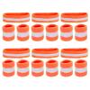 PATIKIL Sweatbands Headband Wristband, 6 Set/18Pcs Sweatband Terry Cloth for Sports Basketball Tennis Athletic Gym Working Out, Orange, White view 1