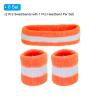 PATIKIL Sweatbands Headband Wristband, 6 Set/18Pcs Sweatband Terry Cloth for Sports Basketball Tennis Athletic Gym Working Out, Orange, White view 3