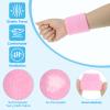 PATIKIL Sweatbands Headband Wristband, 6 Set/18Pcs Sweatband Terry Cloth for Sports Basketball Tennis Athletic Gym Working Out, Orange, White view 4