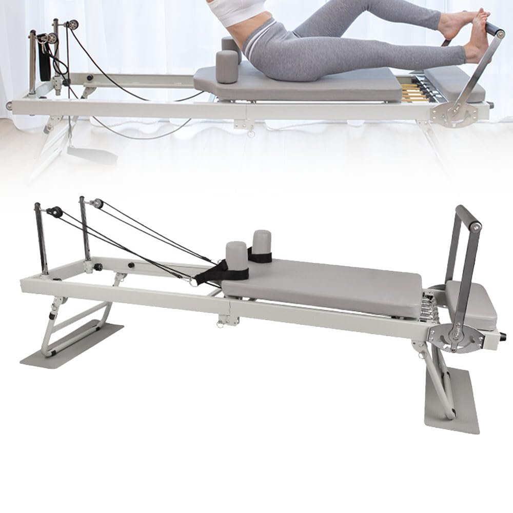 vhdurike Home Pilates Reformer Machine, Pilates Exercise Equipment, Three Adjustable Modes Reformer Core Bed, for Home Gym Women Yoga Workout Indoor