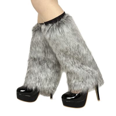 Beisto Faux Fur Leg Warmers Winter Fuzzy Boot Cuffs Covers Halloween Cosplay Costume Accessories for Women Girls