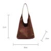 YWeiLiangSan Slouchy Hobo Bags, Crossbody Purse Top-Handle College Tote Handbag, Women Suede Crescent Satchels Shoulder Bag (Green,One Size) view 2