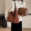 YWeiLiangSan Slouchy Hobo Bags, Crossbody Purse Top-Handle College Tote Handbag, Women Suede Crescent Satchels Shoulder Bag (Green,One Size) view 3