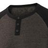 Mens Henley Long Sleeve Raglan T-Shirt Fashion Button Cotton Fall Shirt Casual Lightweight Crew Neck Shirts (Small,Brown 2) view 3