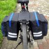 SagaSave Bike Trunk Bag, Bike Saddle Bag with Reflective Trim, Bike Rear Rack Bag, Portable Bike Pannier Bag for Grocery Shopping Commuter Long Travel Cycling Trip-Red view 4