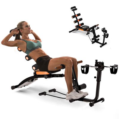 Ab Workout Machine, Ab Workout Machine for Home Gym, Multi-Functional Adjustable Ab Crunch Equipment Ab Sit up Machine for Full Body Workout, Ab Trainer for Core, Leg, Thighs, Buttocks, Sit-up Black