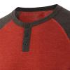 Mens Henley Long Sleeve Raglan T-Shirt Fashion Button Cotton Fall Shirt Casual Lightweight Crew Neck Shirts (Small,Red) view 3
