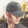 1 Cross 3 Nails 4 Given Hat Men Cute Jesus Christian Cycling Cap for Men Pigment Gray Ball Caps Trendy Unique Gifts for Dance Teacher view 4