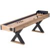 VEVOR Shuffleboard Table, 9 ft Shuffleboard for Family Game Rooms, 2 in 1 Shuffleboard and Bowling Combo Game Set, with Scratch-Resistant Playfield, Legs, 8 Pucks, Bowling Set, Wax, and Table Brush view 1