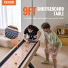 VEVOR Shuffleboard Table, 9 ft Shuffleboard for Family Game Rooms, 2 in 1 Shuffleboard and Bowling Combo Game Set, with Scratch-Resistant Playfield, Legs, 8 Pucks, Bowling Set, Wax, and Table Brush view 2