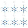 GOMAKERER 6 Pcs Snowflake Iron and Glass Pendant, Crystal Rhinestone Shiny Snowflake Hangers Christmas Tree Ornaments for Xmas Holiday Winter Home and Party Decor 3inch(7.7cm) Royal Blue view 1