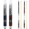 HomeSeason Set of 2 Pool Cue Stick 58" Billiard Cue Sticks 3D Printed Grip Professional Low Deflection Pool Sticks Maple Wood Pool Sticks 18//21oz 13mm Tip view 1
