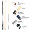 HomeSeason Set of 2 Pool Cue Stick 58" Billiard Cue Sticks 3D Printed Grip Professional Low Deflection Pool Sticks Maple Wood Pool Sticks 18//21oz 13mm Tip view 2