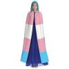 Juiimr Transgender Pride Flag Long Hooded Cape Cloak For Halloween Carnival Theme Party Cosplay Costume Decor view 2