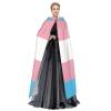 Juiimr Transgender Pride Flag Long Hooded Cape Cloak For Halloween Carnival Theme Party Cosplay Costume Decor view 3