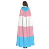 Juiimr Transgender Pride Flag Long Hooded Cape Cloak For Halloween Carnival Theme Party Cosplay Costume Decor view 4