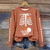 Skeleton Halloween Maternity Sweatshirt Oversized Funny Heart Pumpkin Baby Crew Neck Pullover Tops Xray Sweaters view 2