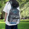Wdfpideg 2-Pack Clear PVC Backpacks with Quilted Pockets Perfect for Sports, Travel, and College | Stylish Totem Print view 4