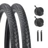 26X1.75 Bicycle Tire Replacement Kits 2 Pack, HUIOK 26 Inch Bike Tires Folding Bike Tires Replacement with 2 Tubes and 2 Levers Suitable for Bicycle Tires 26x1.75 26x1.95 26x2.0 view 1
