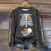 Skeleton Halloween Maternity Sweatshirt Oversized Funny Heart Pumpkin Baby Crew Neck Pullover Tops Xray Sweaters view 2