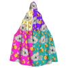 Juiimr Cute Kola Animal Pattern Long Hooded Cape Cloak For Halloween Carnival Theme Party Cosplay Costume Decor view 1