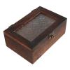 AOKWAWALIY Wooden Jewelry Box with Glass Lid Metal Clasp, Retro Jewelry Display Case Wood Storage Keepsakes Box for Collectibles Home Organization Box view 1