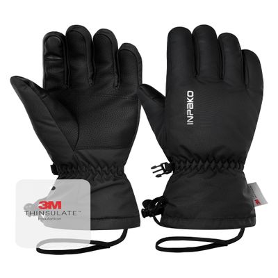 INPAKO Ski Gloves Men & Women Not Bulky Waterproof 3M Thinsulate Winter Touchscreen Snow Gloves for Snowboarding